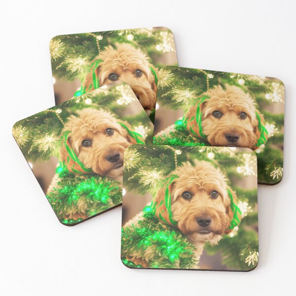 Item preview, Cavapoo decorated in green tinsel designed and sold by Jennifer Morcom.