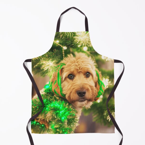 Aperçu de l'œuvre Cavapoo décoré de guirlandes vertes créée et vendue par Jennifer Morcom.