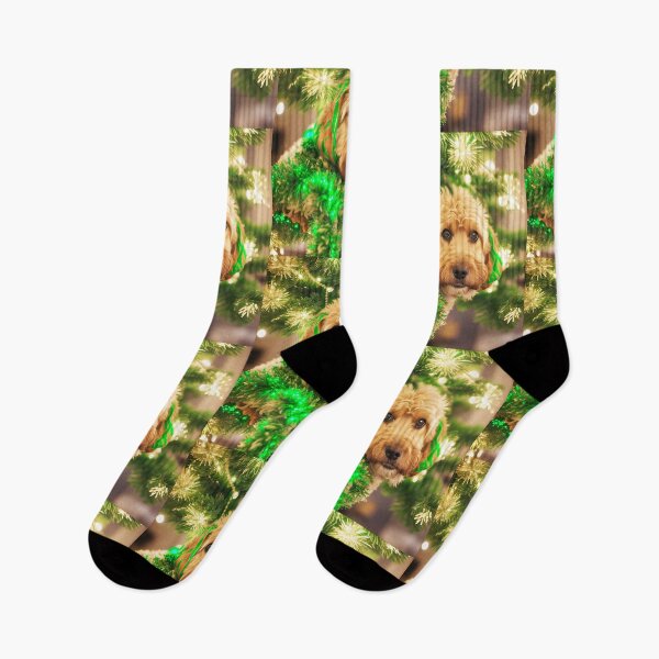 Item preview, Cavapoo decorated in green tinsel designed and sold by Jennifer Morcom.
