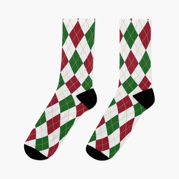 Item preview, Christmas Argyle red green and white seamless pattern designed and sold by BeebooDesign.