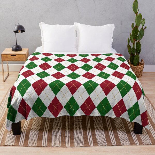 Item preview, Christmas Argyle red green and white seamless pattern designed and sold by BeebooDesign.