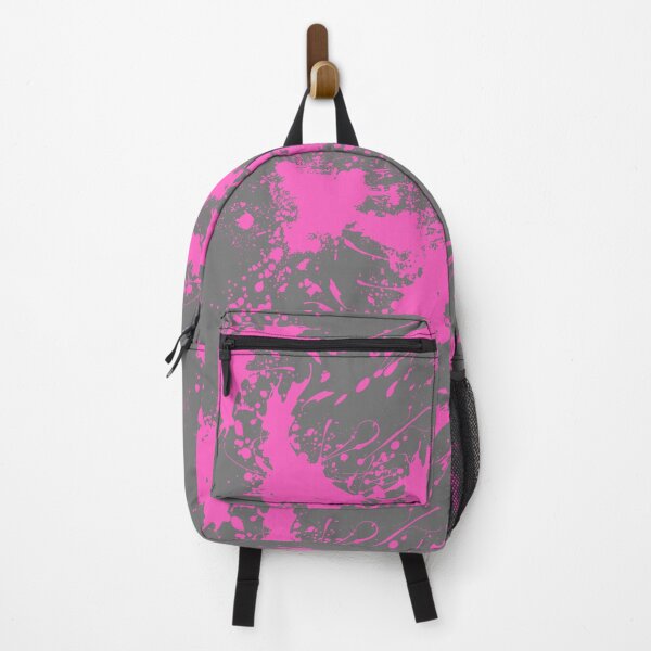 Item preview, Pink abstract paint splashes on gray background designed and sold by Alelmisira.