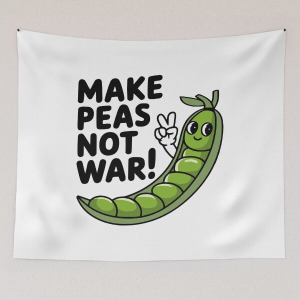 Item preview, Make Peas Not War! Cute Pea Pod Vegetable Pun designed and sold by PMCreative.