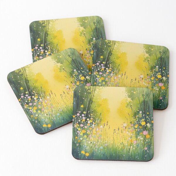 Item preview, Hidden Wildflower Glade Art Print | Vibrant Floral Landscape Wall Decor designed and sold by solynneart.