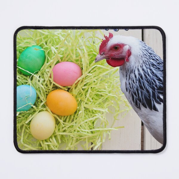 Item preview, Happy Easter colorful eggs and a confused hen designed and sold by Alelmisira.