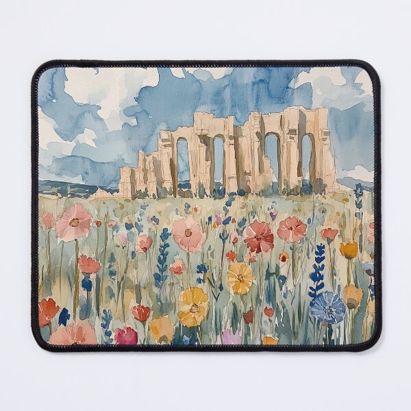 Item preview, Ancient Ruins with Wildflower Field Art Print | Dreamy Landscape Wall Decor designed and sold by solynneart.