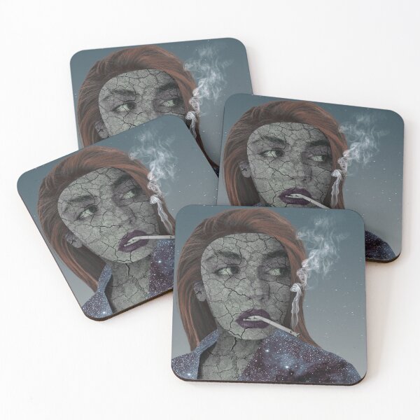 Item preview, Smoke Girl Portrait Surreal Collage Art designed and sold by Frida Why.