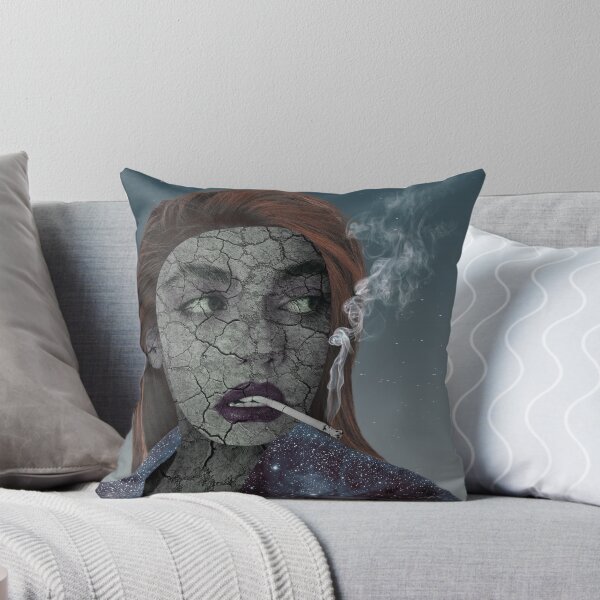 Item preview, Smoke Girl Portrait Surreal Collage Art designed and sold by Frida Why.