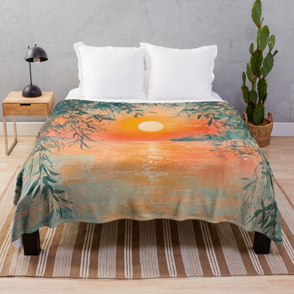 Item preview, Serene Sunset Over Water Art Print | Tranquil Nature Landscape Wall Decor designed and sold by solynneart.
