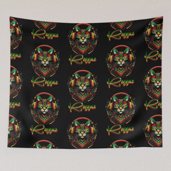 Item preview, Love Headphones Jamaican Cat Music Rasta Reggae Rastafari Roots Reggae Pride  designed and sold by Creat-Des.