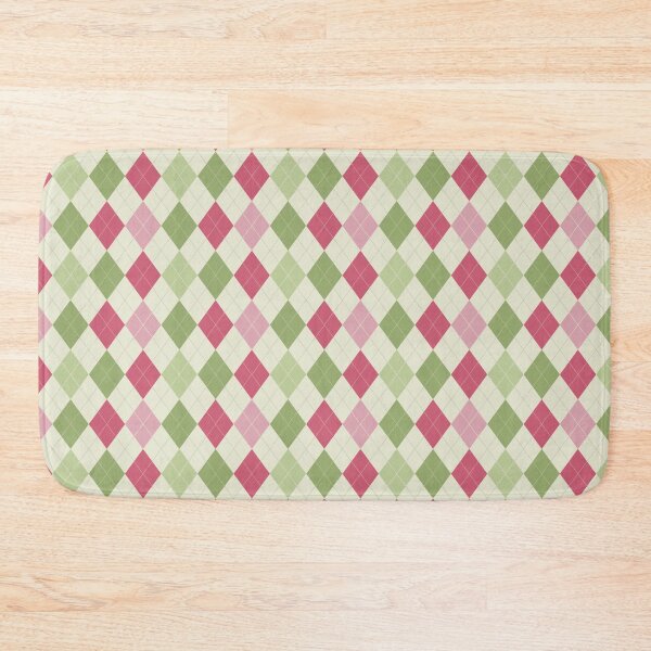Item preview, Retro Vintage Rose Pink and Green Spring Argyle Pattern designed and sold by MarikaJohnson.