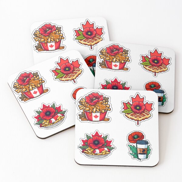 Item preview, Patriotic Canadian Foods with Poppy – Remembrance Day Sticker Pack designed and sold by andrex66.