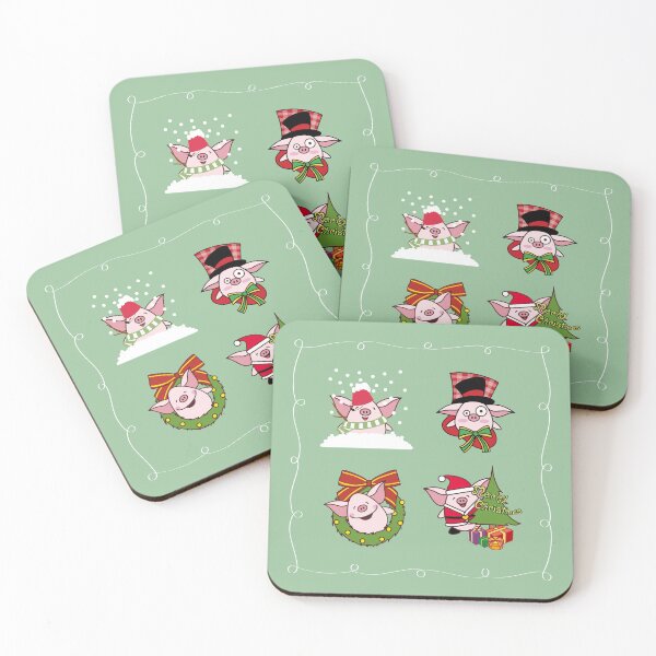 Item preview, Merry Pigmas Happy Christmas Pigs Sticker Pack and Socks designed and sold by MarikaJohnson.