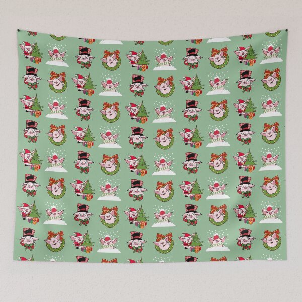 Item preview, Merry Pigmas Happy Christmas Pigs Sticker Pack and Socks designed and sold by MarikaJohnson.