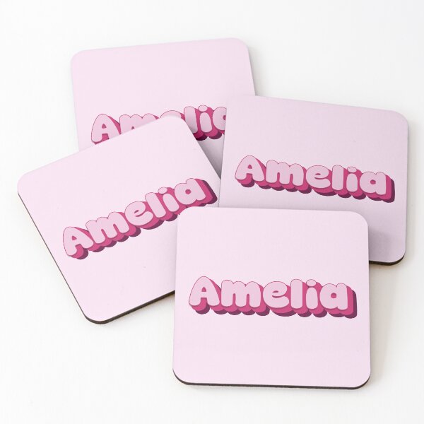 Item preview, Amelia Name - Baby Name - Retro Personalized Girl Name - Retro Colors Cute Pink Lettering - Vintage Style Typography - Retro Girly Typography - Pale Pink, Magenta, Hot Pink Amelia designed and sold by TheIconShop.