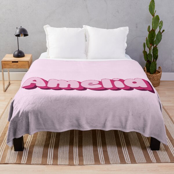 Item preview, Amelia Name - Baby Name - Retro Personalized Girl Name - Retro Colors Cute Pink Lettering - Vintage Style Typography - Retro Girly Typography - Pale Pink, Magenta, Hot Pink Amelia designed and sold by TheIconShop.