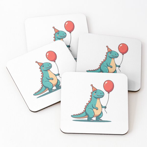 Item preview, Cute Dinosaur Party Vibes with Balloon and Party Hat designed and sold by SSulatul101.