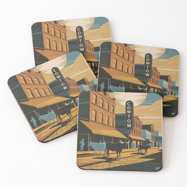 Item preview, Cowtown Vintage Travel Poster designed and sold by TravelerRat.