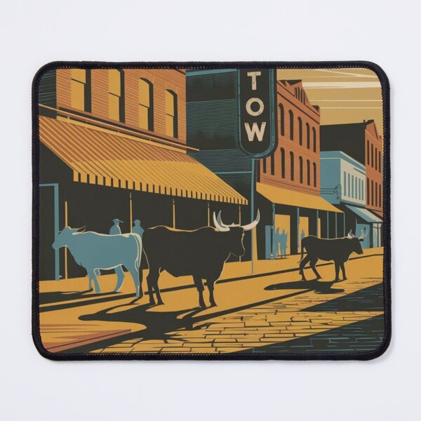 Item preview, Cowtown Vintage Travel Poster designed and sold by TravelerRat.
