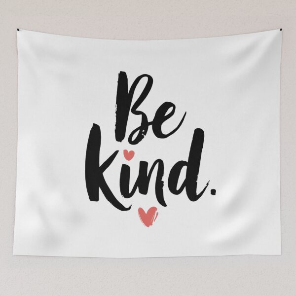 Item preview, Inspirational poster with a pink hearts: ,,Be kind." designed and sold by SaraSumi.