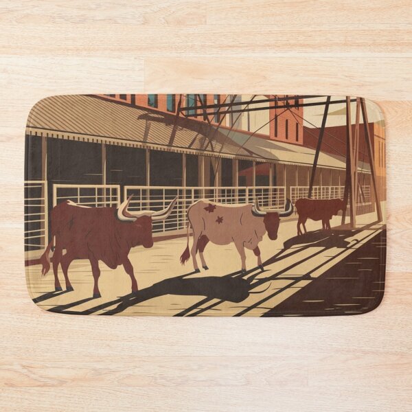 Item preview, Cowtown Vintage Travel Poster designed and sold by TravelerRat.