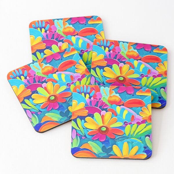 Item preview, Colorful Flower Power Painting designed and sold by Health And Fitness Posts e-Store.