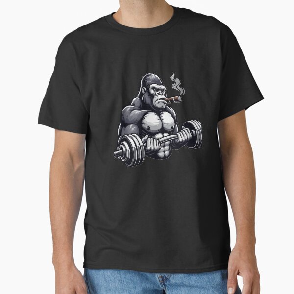 Item preview, Silverback Gorilla Curling with Style - Stogie and Strength Vector Art designed and sold by neildoch.