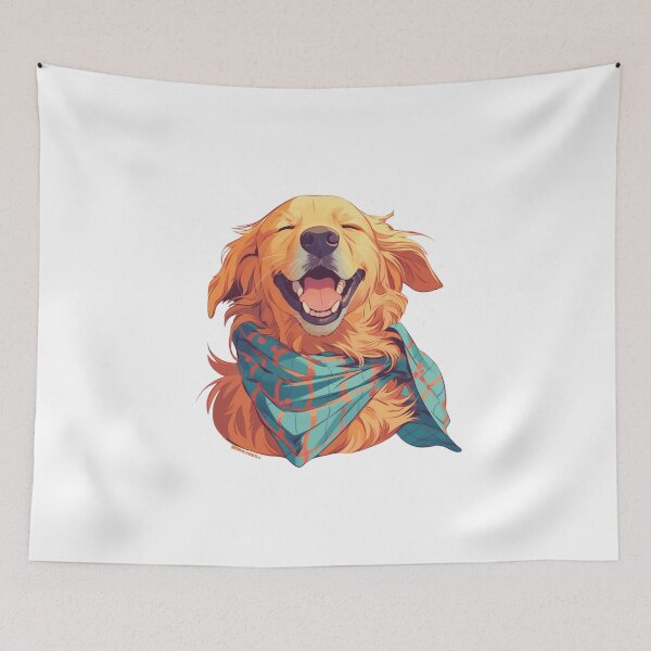 Item preview, Happy Golden Retriever Design designed and sold by NicolasGlowArt.