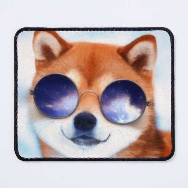 Item preview, Super Adorable Smiling Shiba Inu Dog Painting with Cosmic Space Glasses designed and sold by MarikaJohnson.