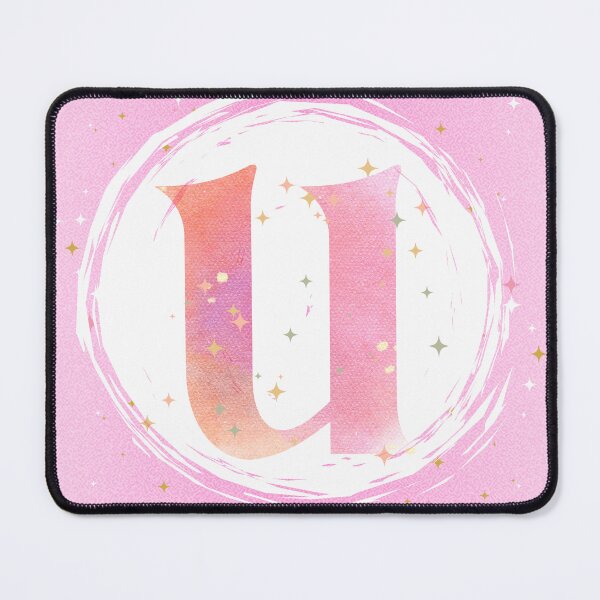 Artikelvorschau, Buchstabe U Monogramm rosa Aquarell entworfen und verkauft von iRenza.