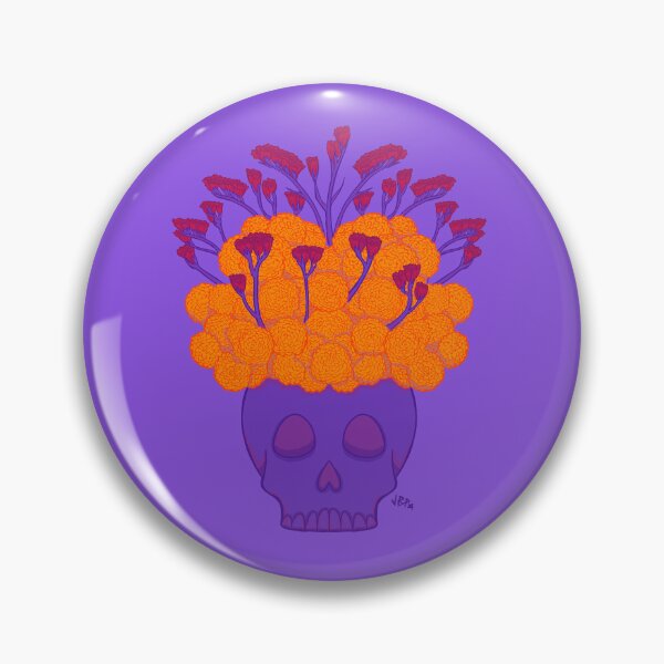 Item preview, Cempasuchil / Marigold skull designed and sold by jujepedrin.