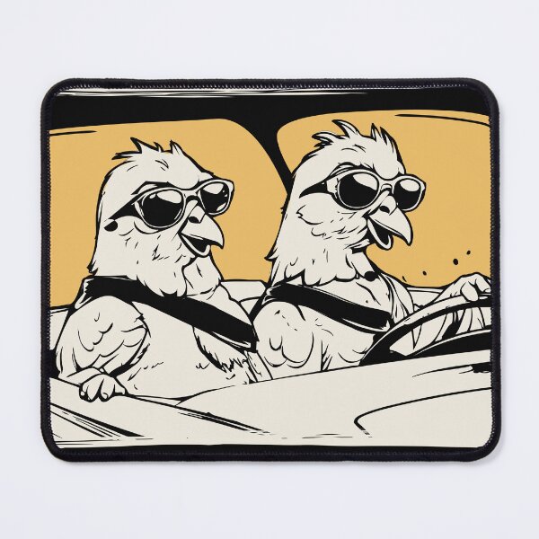 Item preview, Funny Chicken Road Trip – Comical Driving Adventure designed and sold by DrawHandArt.