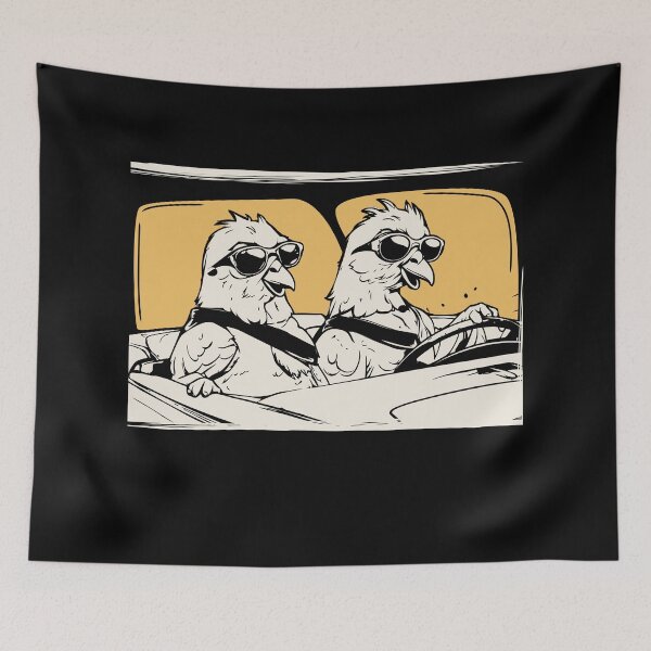 Item preview, Funny Chicken Road Trip – Comical Driving Adventure designed and sold by DrawHandArt.