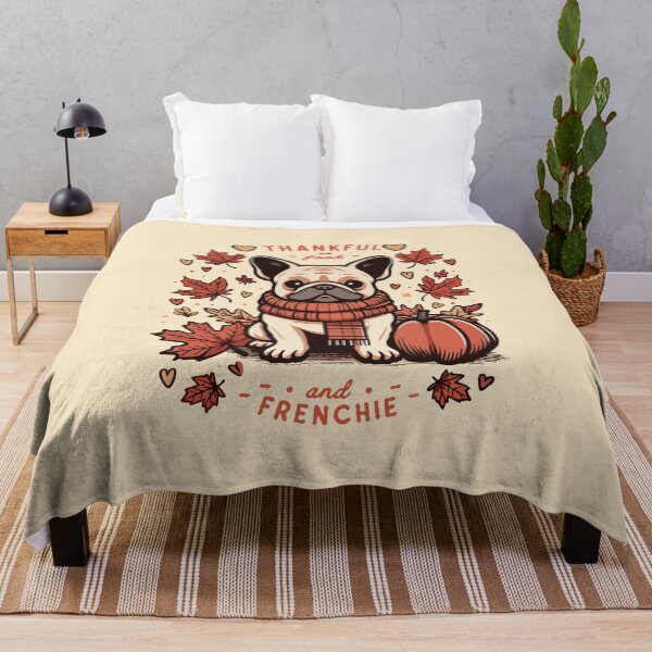 Item preview, Thanksgiving french bulldog thankful for food and frenchie, funny turkey day, french bulldog lovers Thanksgiving time designed and sold by Collagedream.