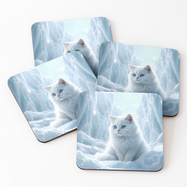 Item preview, Cute fluffy white cat sitting in the snow O.O designed and sold by Space'n Stuff.