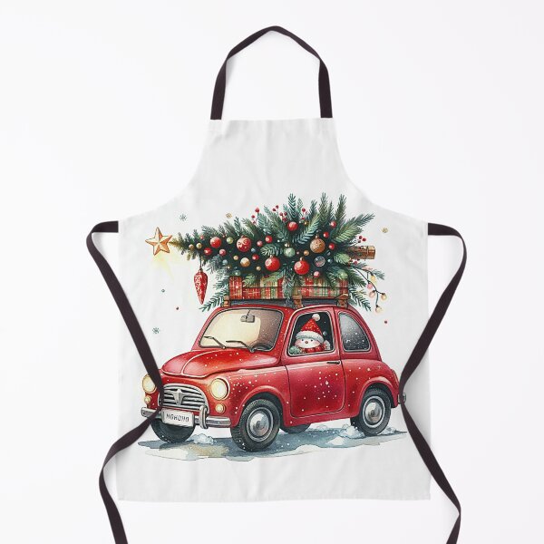 Item preview, Festive Drive – Red Car with Christmas Tree designed and sold by Emilyprintart.