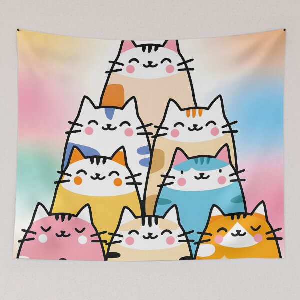 Item preview, Pyramid of Happy Cats: A Tower of Feline Joy designed and sold by Timegraf.