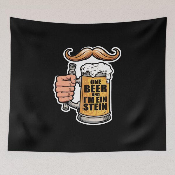 Item preview, One Beer and Im Ein Stein - Mustache Design designed and sold by Peter Stawicki.