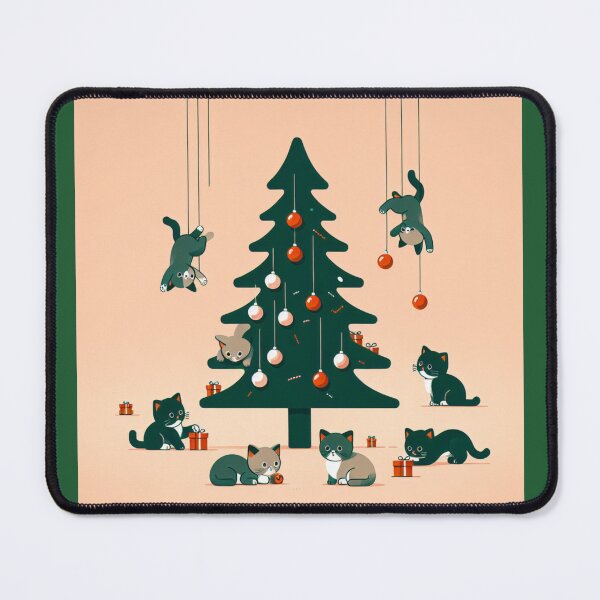 Item preview, Green Cats in Christmas Tree designed and sold by DSoriaDesign.