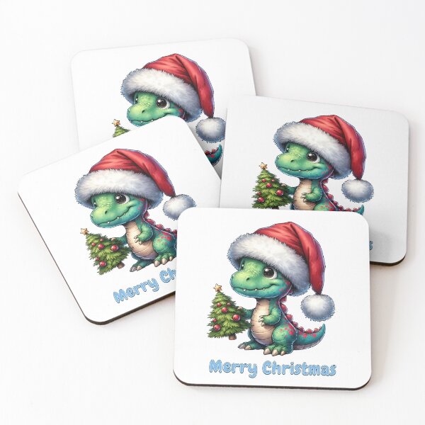 Item preview, Little cute dinosaur in Santa Claus hat. designed and sold by KojourinArt.