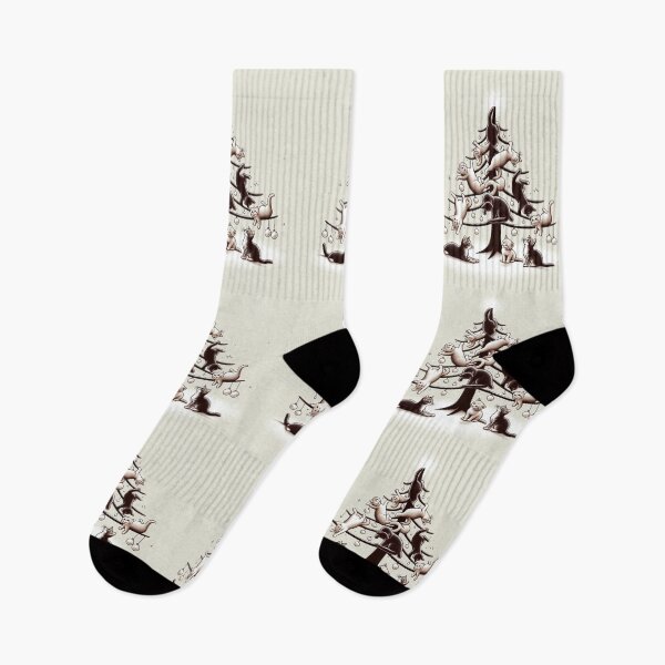 Item preview, Cats Playing on the Christmas Tree designed and sold by DSoriaDesign.