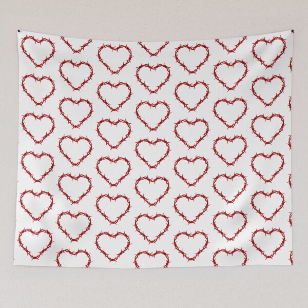 Item preview, Barbed wire heart red tattoo designed and sold by MeredithAurelia.