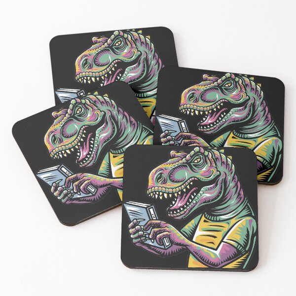 Item preview, Funny T-rex Dinosaur using ereader Book Graffiti designed and sold by Nature's Fancy.