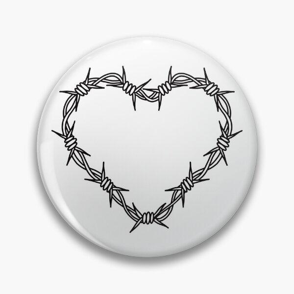 Item preview, Barbed wire heart black and white tattoo designed and sold by MeredithAurelia.