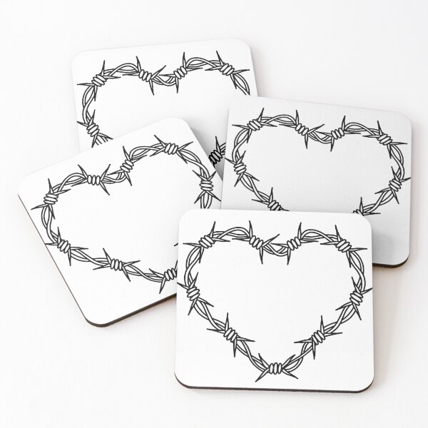 Item preview, Barbed wire heart black and white tattoo designed and sold by MeredithAurelia.