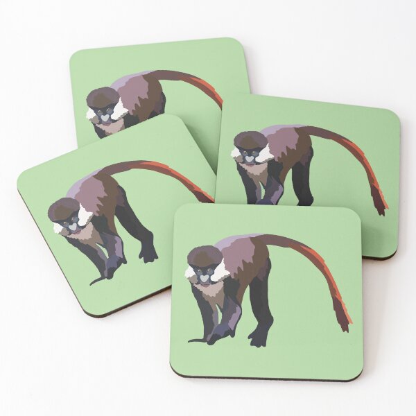 Item preview, S is for Schmidt’s Red Tailed Guenon,Guenon Monkey Illustration – Vibrant Primate Art for Wildlife and Nature Lovers designed and sold by PrettylittlepastelUk.