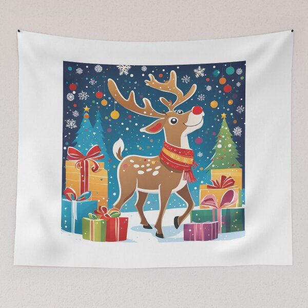 Item preview, Cute drawing of a Christmas reindeer designed and sold by Lilou13Magasin.