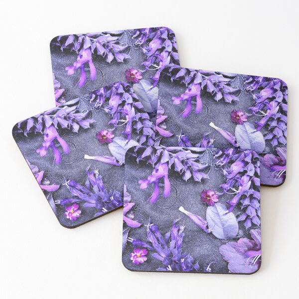 Item preview, Moody violet coloured leaves and flowers designed and sold by flowergirlrosie.