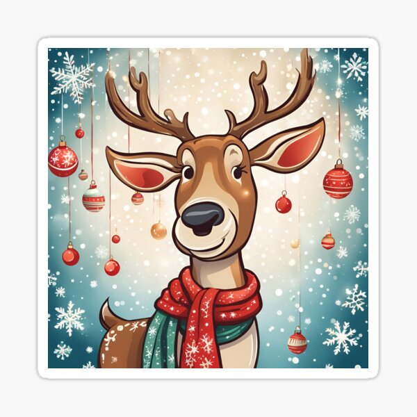 Item preview, Christmas reindeer drawing designed and sold by Lilou13Magasin.