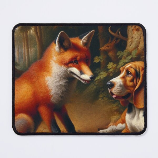 Item preview, Charming Duo: A Red Fox and Hound Dog's Friendship designed and sold by mustardseed-410.